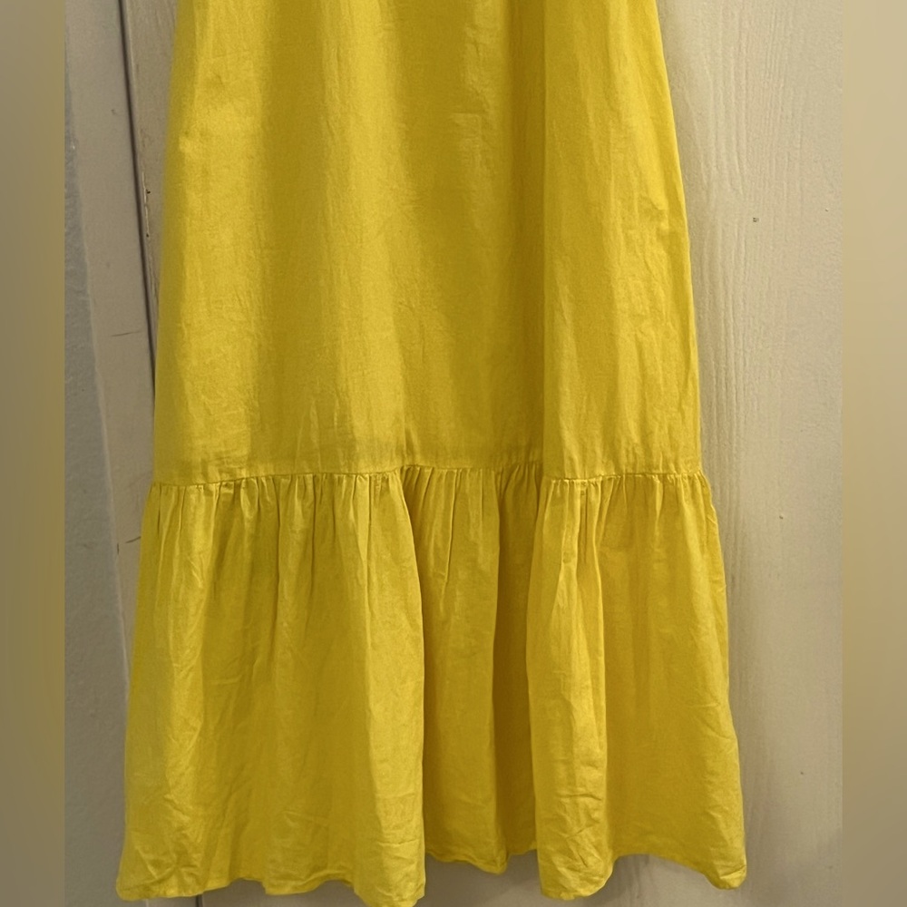 FARM Rio Yellow Ruffle Midi Dress with Bow - Picture 8 of 13